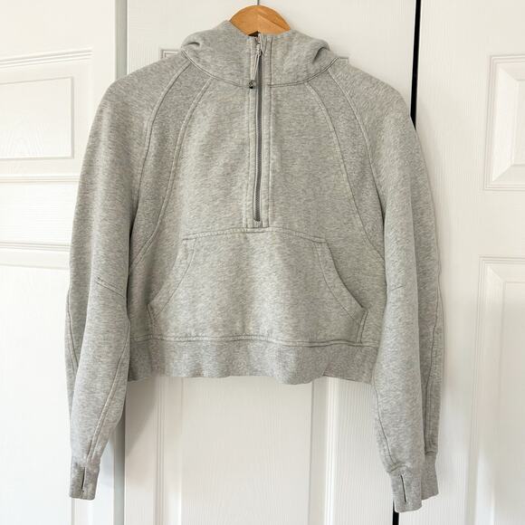 Lululemon Scuba Oversized Half-Zip Hoodie M/L Heather Gray EUC Cozy Fleece - Picture 2 of 5